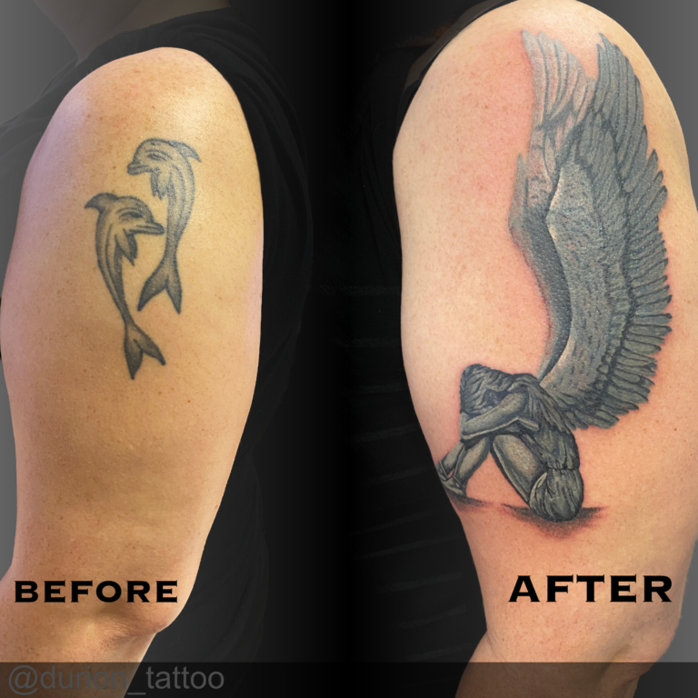 angel coverup tattoo