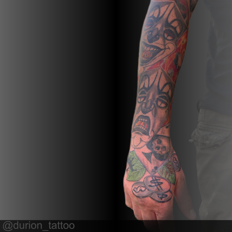 comedy drama sleeve tattoo