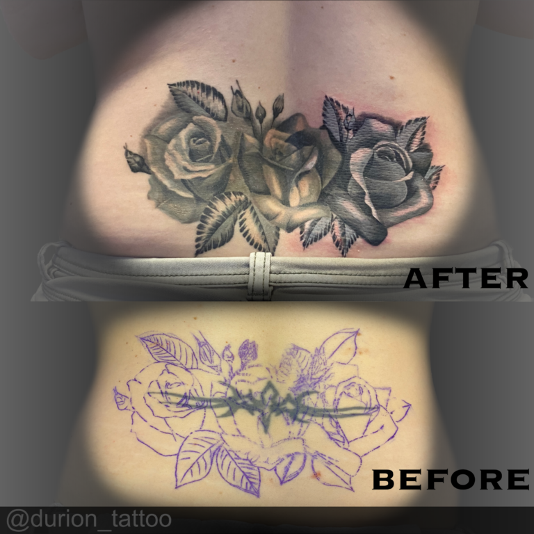 roses coverup tattoo